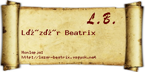 Lázár Beatrix névjegykártya