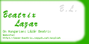 beatrix lazar business card