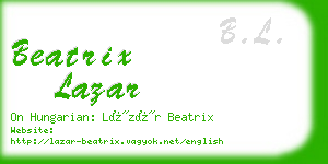 beatrix lazar business card